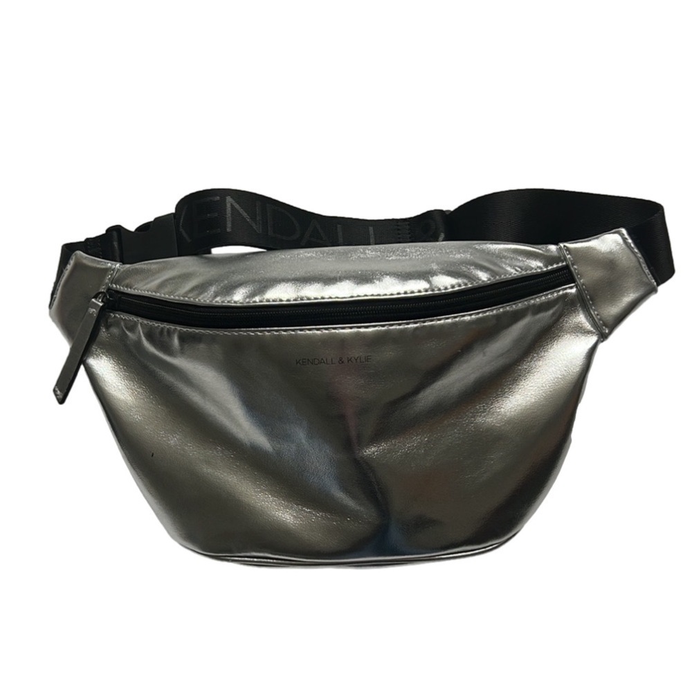 Kendall + Kylie Silver Metallic Large Fanny Pack